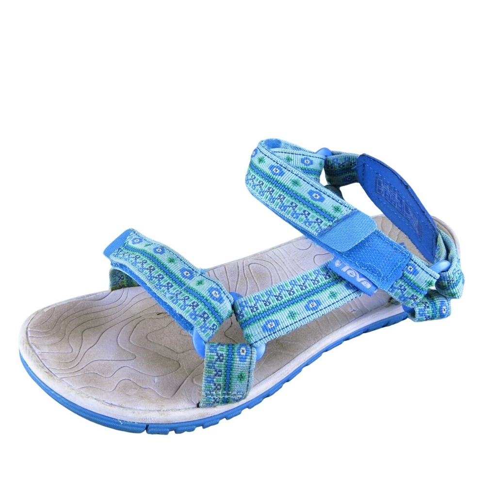 Teva Youth Girls Sandals Shoes Size 5 Medium Blue Synthetic Hook & Loop